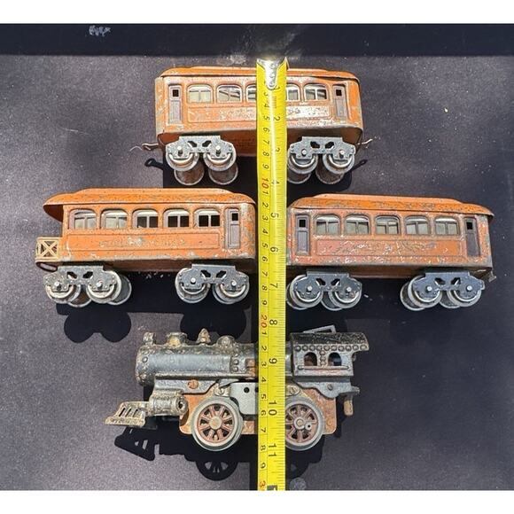 Rare 1920’s Lionel Prewar O Gauge Train Cars & American Flyer Engine Set - Picture 3 of 12